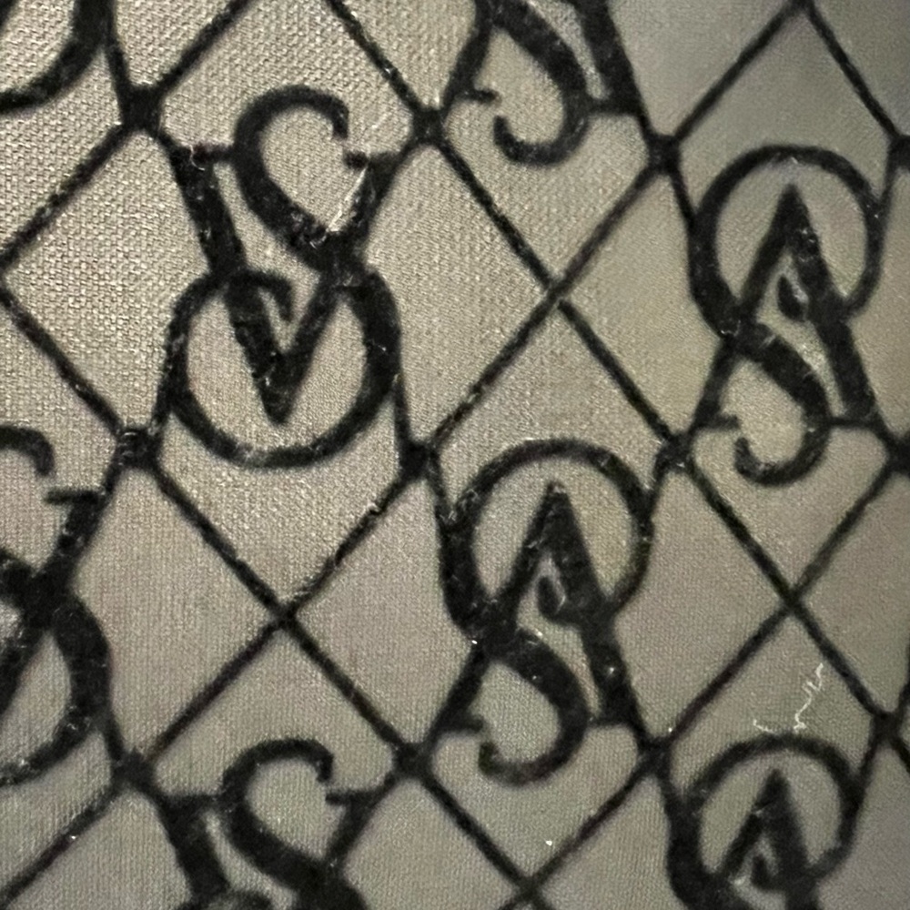 Victoria’s Secret Black monogram pattern in Velvet Mesh Tote - Picture 4 of 6